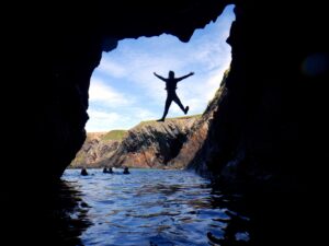 Coasteering cave jump 1 300x225