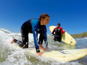 Surfing at Whitesands sunny day 1 300x225